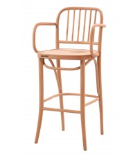 Masifart Carnia Çıtalı Kollu Petek Bar Sandalyesi Cilasız Ham