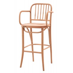 Masifart Carnia Çıtalı Kollu Petek Bar Sandalyesi Cilasız Ham