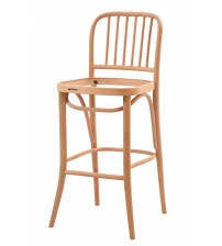 Masifart Decio Çıtalı Petek Döşemeli Bar Sandalyesi Cilasız Ham