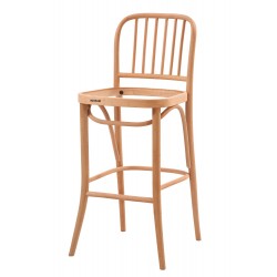 Masifart Decio Çıtalı Petek Döşemeli Bar Sandalyesi Cilasız Ham