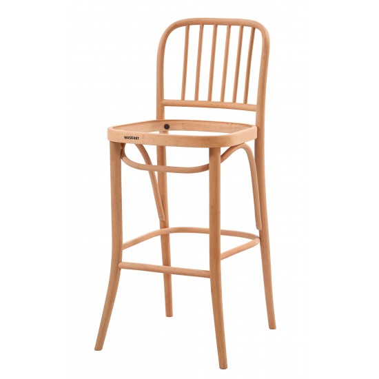 Masifart Decio Çıtalı Petek Döşemeli Bar Sandalyesi Cilasız Ham