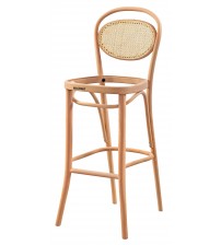 Masifart Makilian Hasırlı Güneş Döşemeli Bar Sandalyesi Cilasız Ham