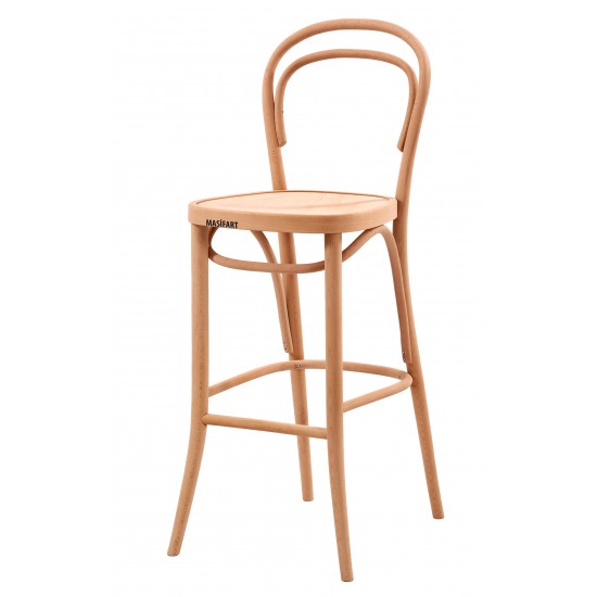 Masifart Muiris Yay Bar Sandalyesi Cilasız Ham