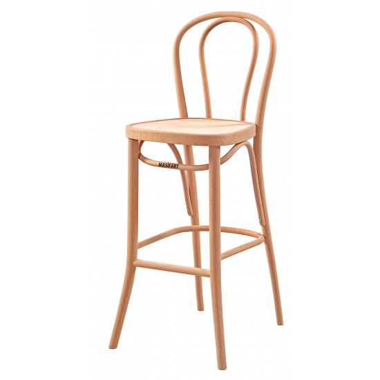 Masifart Renat Vazo Bar Sandalyesi Cilasız Ham