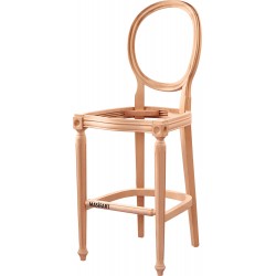 Masifart Acilino Tornalı Bar Sandalyesi Cilasız Ham