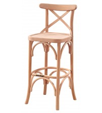 Masifart Apolinar Tonet Çapraz Bar Sandalyesi Cilasız Ham