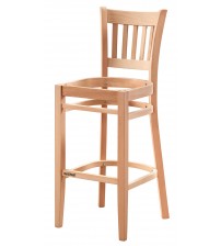 Masifart Promen Lüks Çıtalı Bar Sandalyesi Cilasız Ham