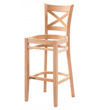 Masifart Rence Lüks Çarpı Bar Sandalyesi Cilasız Ham