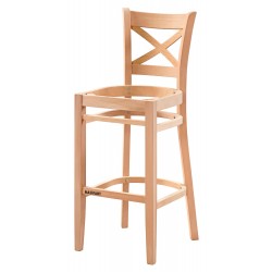 Masifart Rence Lüks Çarpı Bar Sandalyesi Cilasız Ham