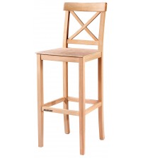 Masifart Sueca Çapraz Izgaralı Bar Sandalyesi Cilasız Ham