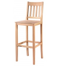 Masifart Fumus Çıtalı Izgaralı Bar Sandalyesi Cilasız Ham