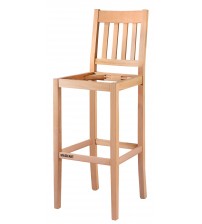 Masifart Europa Çıtalı Döşemeli Bar Sandalyesi Cilasız Ham