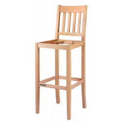 Masifart Europa Çıtalı Döşemeli Bar Sandalyesi Cilasız Ham