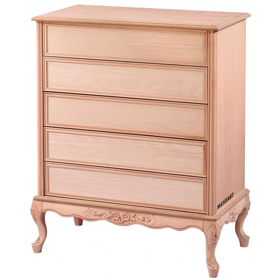 Masifart Phalen King Oymalı Şifonyer Cilasız Ham