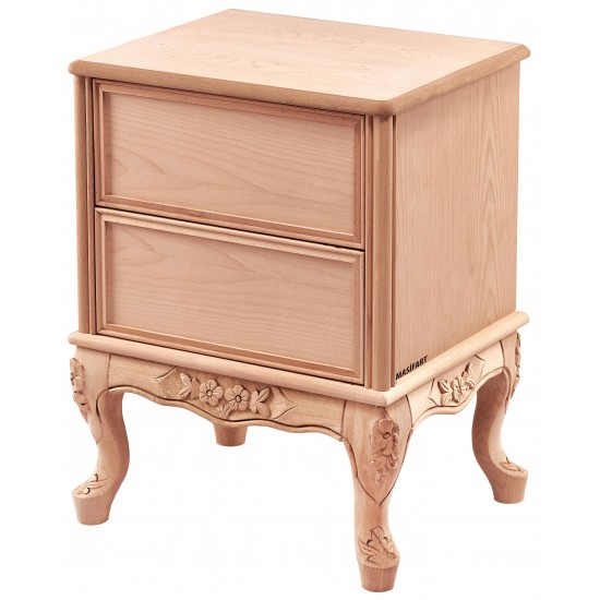 Masifart Janus King Geniş Oymalı Komodin Cilasız Ham