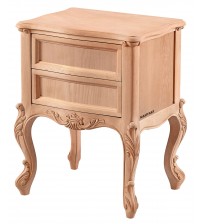 Masifart Pirmin Çift Çekmeceli Kristal Komodin Cilasız Ham