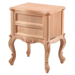 Masifart Pirmin Çift Çekmeceli Kristal Komodin Cilasız Ham