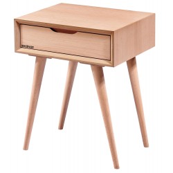 Masifart Placid Retro Tek Çekmeceli Komodin Cilasız Ham