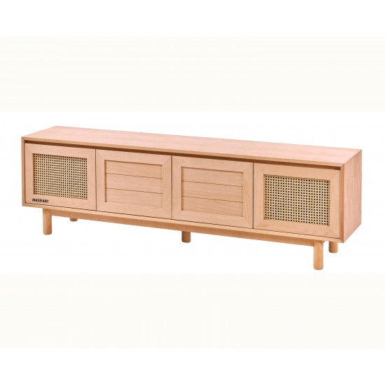 Masifart Atom Hasırlı 200 Lük Abelya Kayın Tv Ünitesi Cilasız Ham