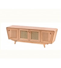 Masifart Surdus Hasırlı Çizgi Tv Ünitesi Cilasız Ham