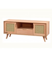 Masifart Sternum Hasırlı 140 Lık Retro Tv Ünitesi Cilasız Ham