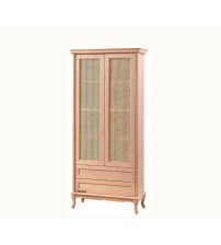 Masifart Abby Hasırlı Çekmeceli Kitaplık Cilasız Ham