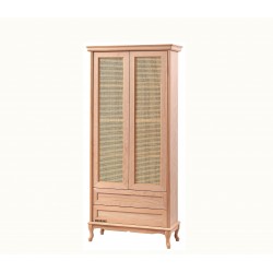 Masifart Abby Hasırlı Çekmeceli Kitaplık Cilasız Ham