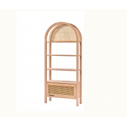 Masifart Daesha Hasırlı Kubbeli Kitaplık Cilasız Ham