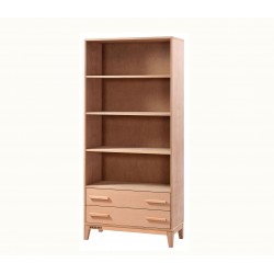 Masifart Ernalis Konik Çekmeceli Kitaplık Cilasız Ham