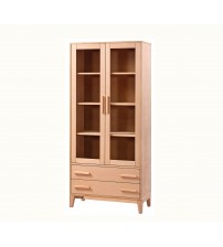 Masifart Aerenia Konik Çekmeceli Kapaklı Kitaplık Cilasız Ham