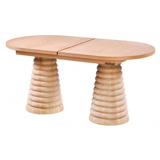 Masifart Jacca 160 Lık Oval Class Konik Açılır Masa Cilasız Ham