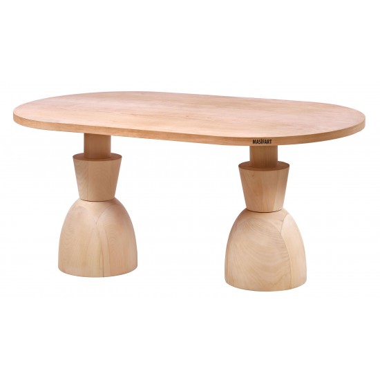 Masifart Sout 160 Lık Oscar Oval Masa Cilasız Ham