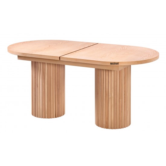 Masifart Mensa 160 Lık Oval Ptt Açılır Masa Cilasız Ham