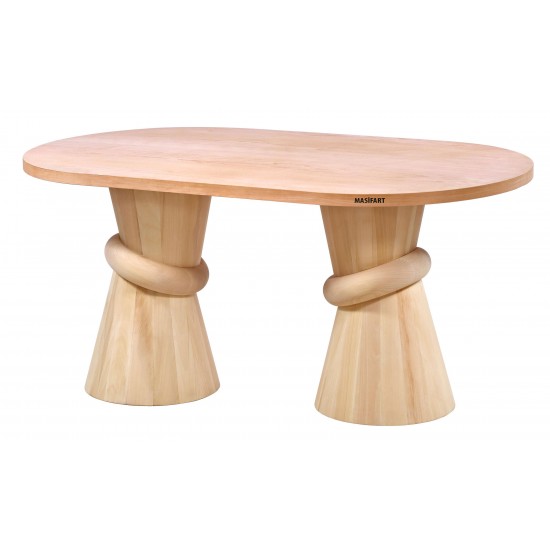 Masifart Ases 160 Lık Piton Oval Masa Cilasız Ham