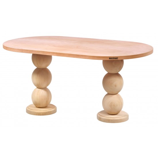 Masifart Ephesi 160 Lık Boncuk Oval Masa Cilasız Ham