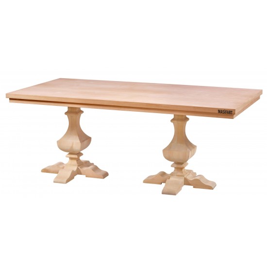 Masifart Carme 240 Lık Kesme Dikdörtgen Masa Cilasız Ham