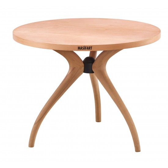 Masifart Sverus 90 Lık Kayın Samyeli (3 Lü) Yuvarlak Masa Cilasız