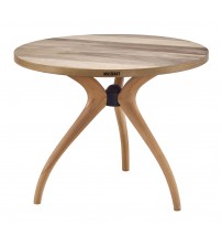 Masifart Sverus 90 Lık Ceviz Samyeli (3 Lü) Yuvarlak Masa Cilasız