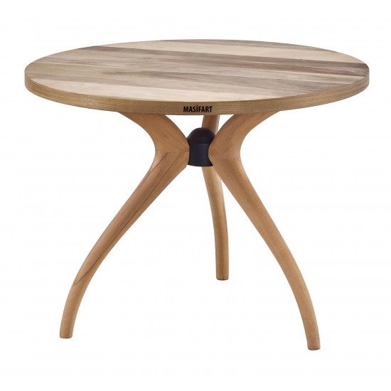 Masifart Sverus 110 Luk Ceviz Samyeli (3 Lü) Yuvarlak Masa Cilasız