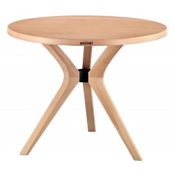 Masifart Alirio 90 Lık Kayın Poli (3 Lü) Yuvarlak Masa Cilasız Ham