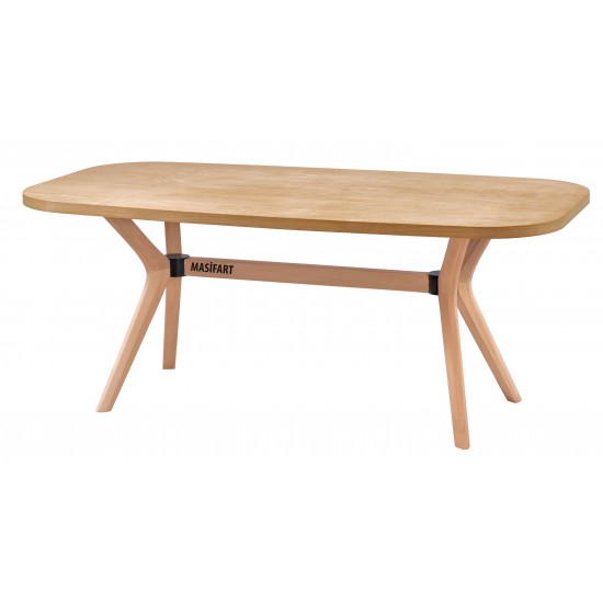 Masifart Alirio 190 Lık Meşe Poli Robus Masa Cilasız Ham