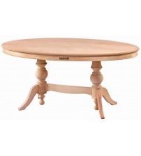 Masifart Rozet 170 Lik Çift Ayaklı Oval Masa Cilasız Ham