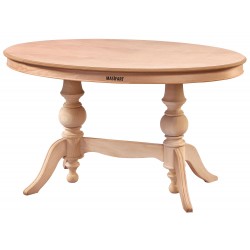 Masifart Rozet 140 Lık Çift Ayaklı Oval Masa Cilasız Ham