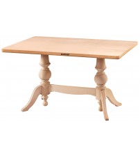 Masifart Rozet 140 Lık Çift Ayaklı Dikdörtgen Masa Cilasız Ham