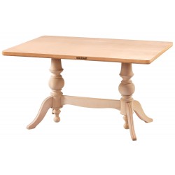 Masifart Rozet 140 Lık Çift Ayaklı Dikdörtgen Masa Cilasız Ham