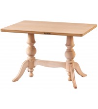 Masifart Rozet 120 Lik Çift Ayaklı Dikdörtgen Masa Cilasız Ham