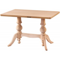 Masifart Rozet 120 Lik Çift Ayaklı Dikdörtgen Masa Cilasız Ham