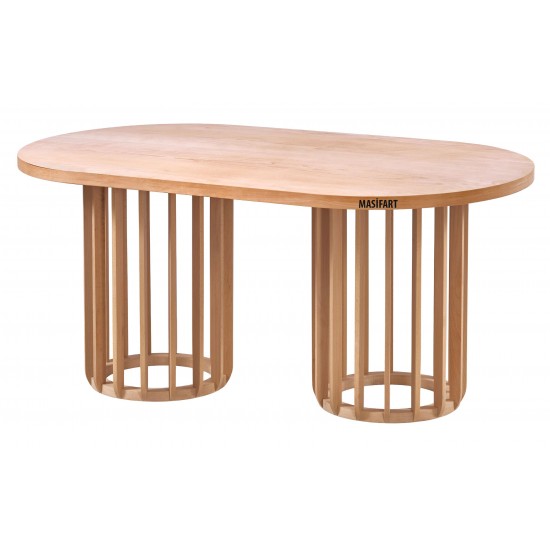 Masifart Nidus 160 Lık Meridyen Oval Masa Cilasız Ham