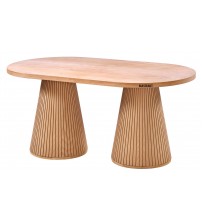 Masifart Apole 160 Lık Fıçı Çizgili Oval Masa Cilasız Ham