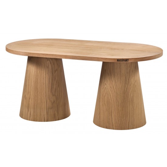 Masifart Necare 200 Lük Meşe Fıçı Oval Masa Cilasız Ham